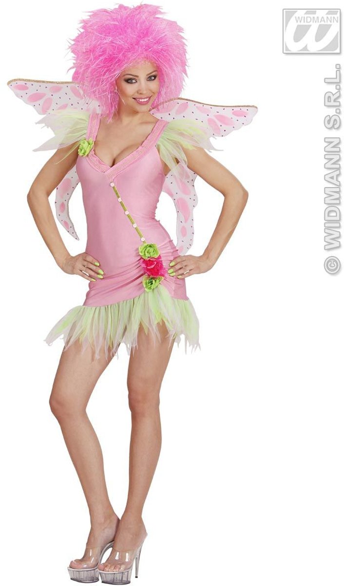 Elfen Feeen & Fantasy Kostuum | Sexy Roze Elfje Funky Fairy Kostuum Vrouw | Large | Carnaval kostuum | Verkleedkleding